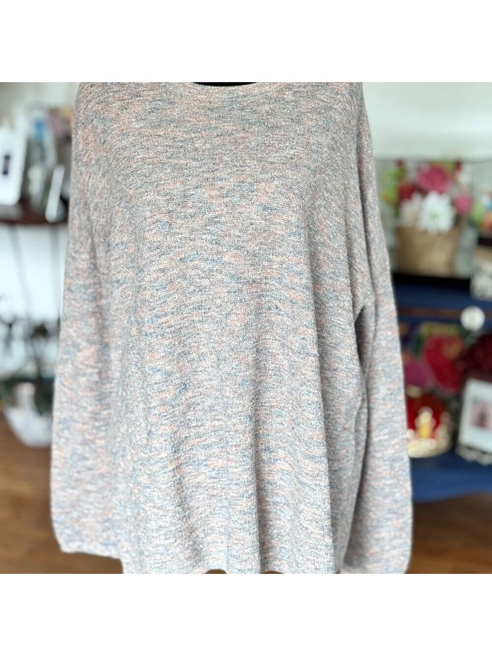 Pure Jill Organic Cotton Marled Top L Relaxed Fit Lightweight Sweater - Picture 2 of 8